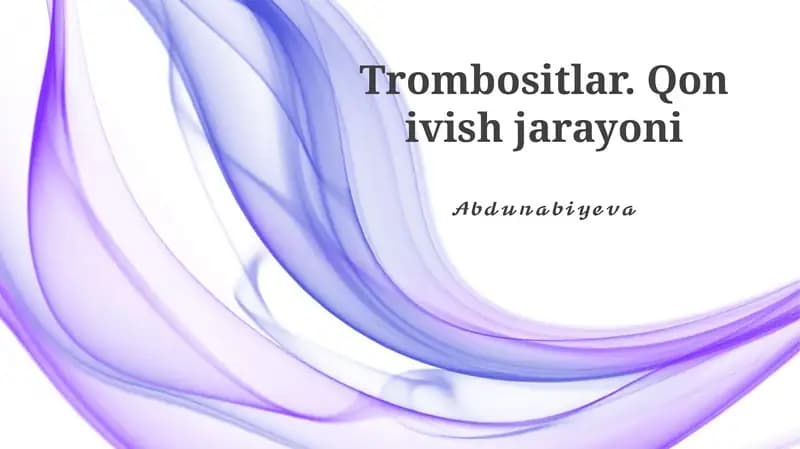 Trombositlar. Qon ivish jarayoni