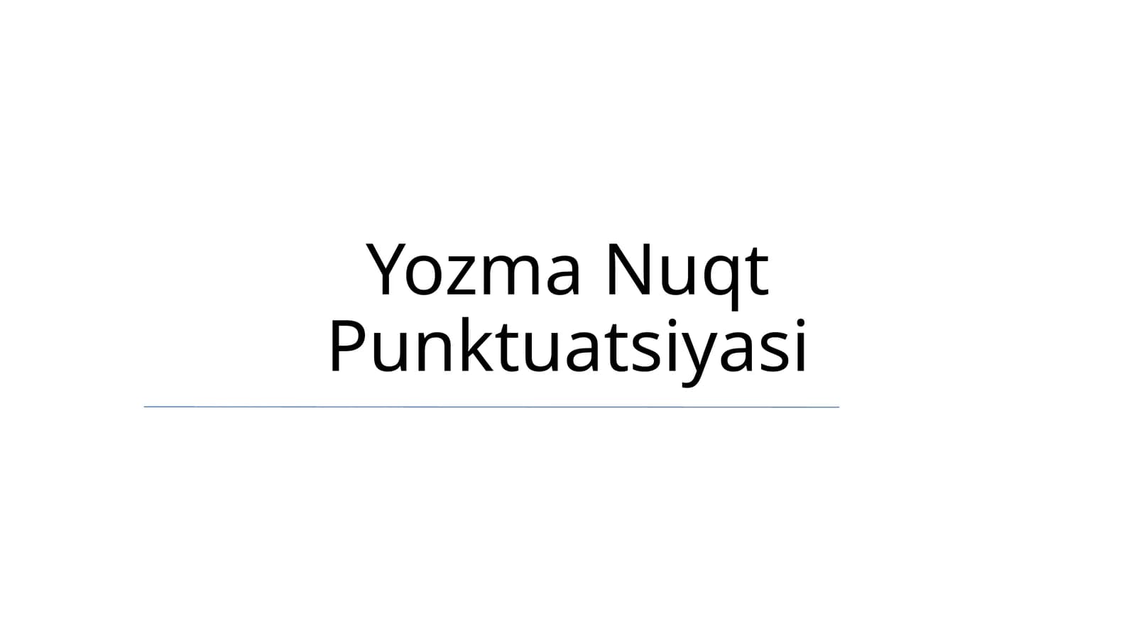Yozma Nuqt Punktuatsiyasi