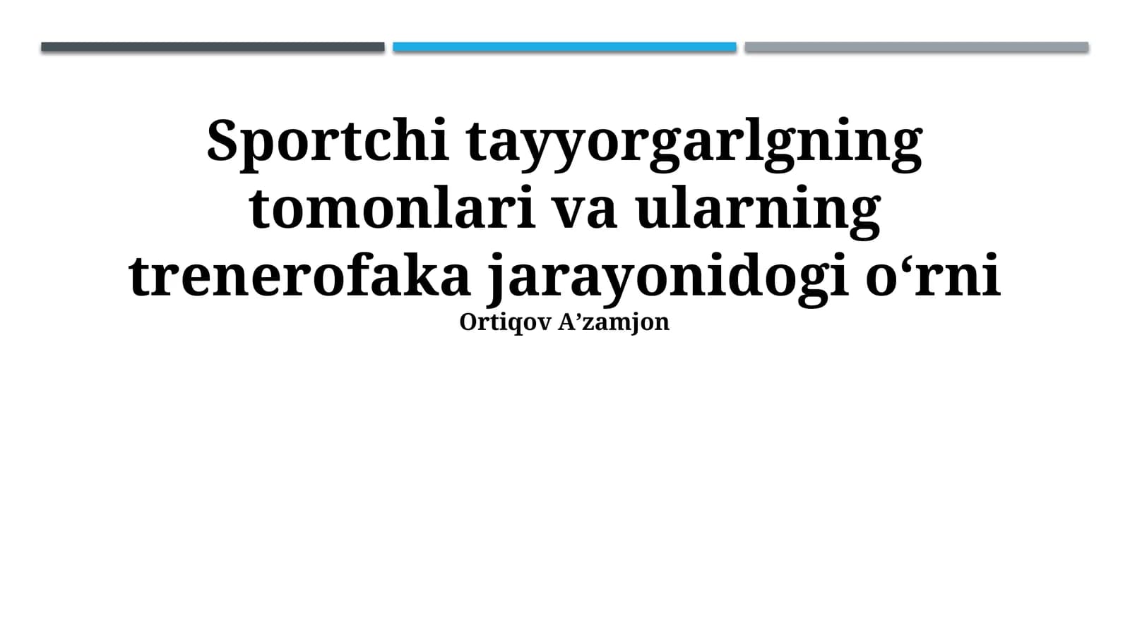 Sport Tayyorgarligi Aspektlari
