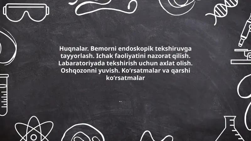 Bemorni endoskopik tekshiruvga tayyorlash
