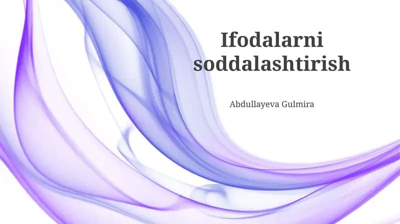 Ifodalarni soddalashtirish