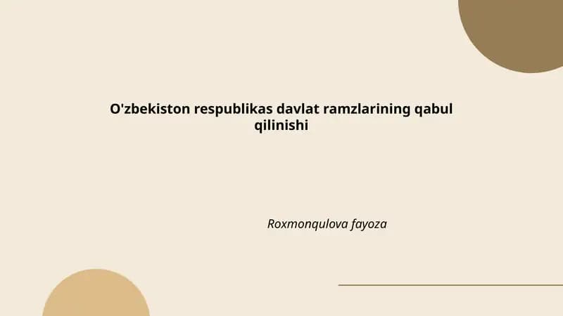 Davlat ramzlarining qabul qilinishi
