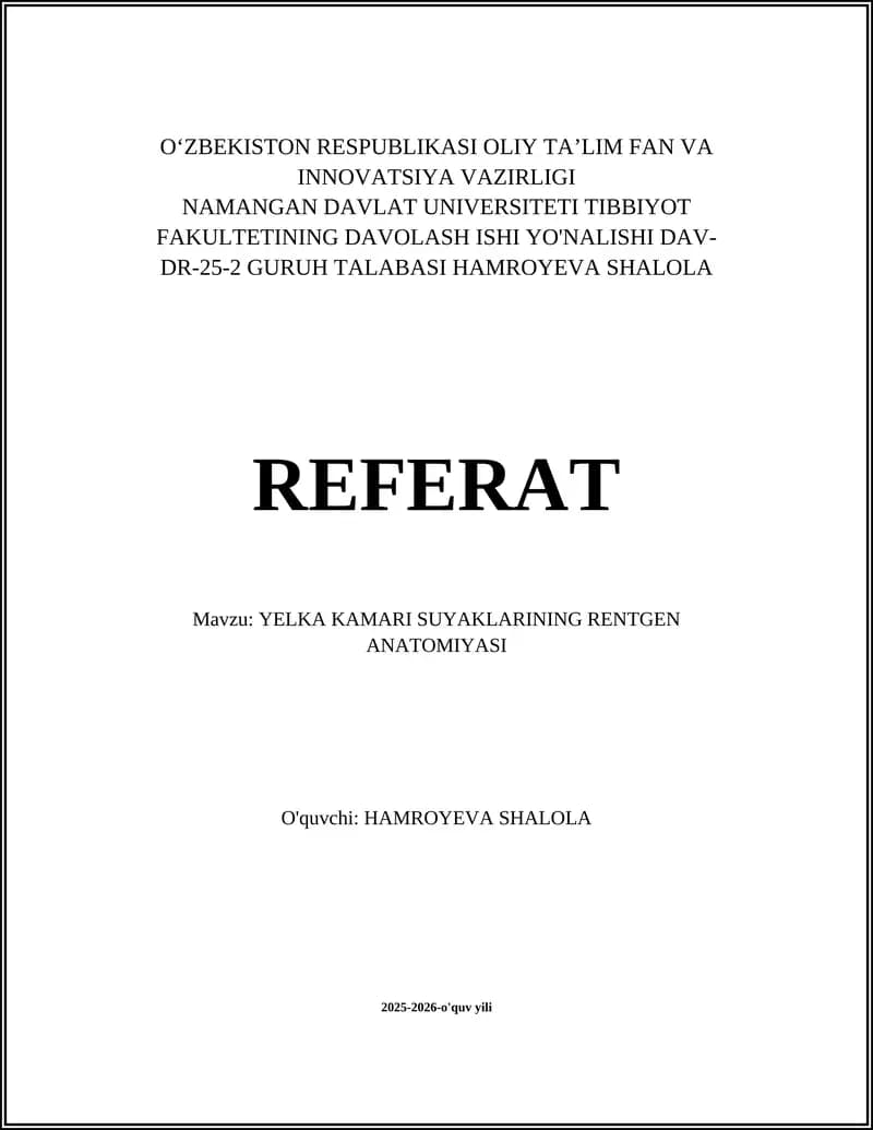 YELKA KAMARI SUYAKLARINING RENTGEN ANATOMIYASI