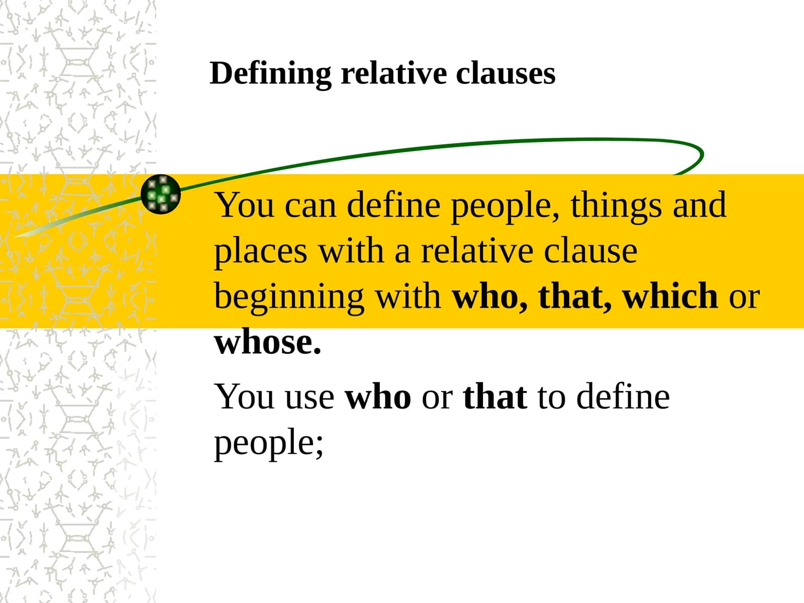 Defining relative clauses