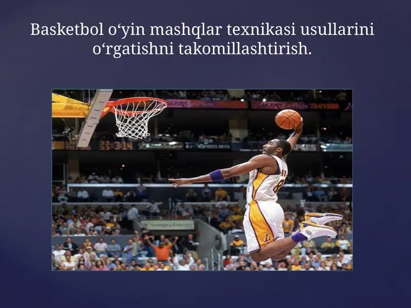 Basketbol o‘yin mashqlar texnikasiusullarini o‘rgatishni takomillashtirish