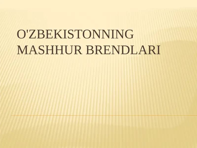 o'zbekistonning mashhur brendlari