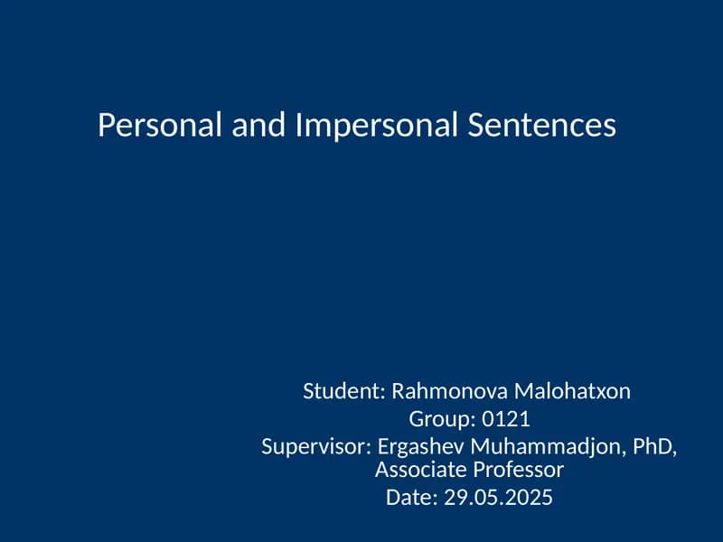 PersonalandImpersonalSentences