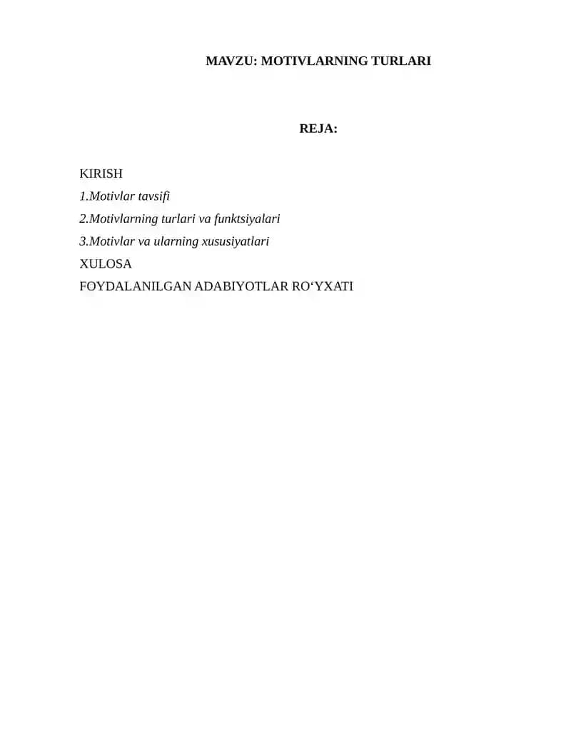 MOTIVLARNING TURLARI
