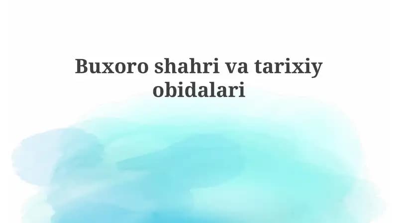 Buxoroshahrivatarixiyobidalari