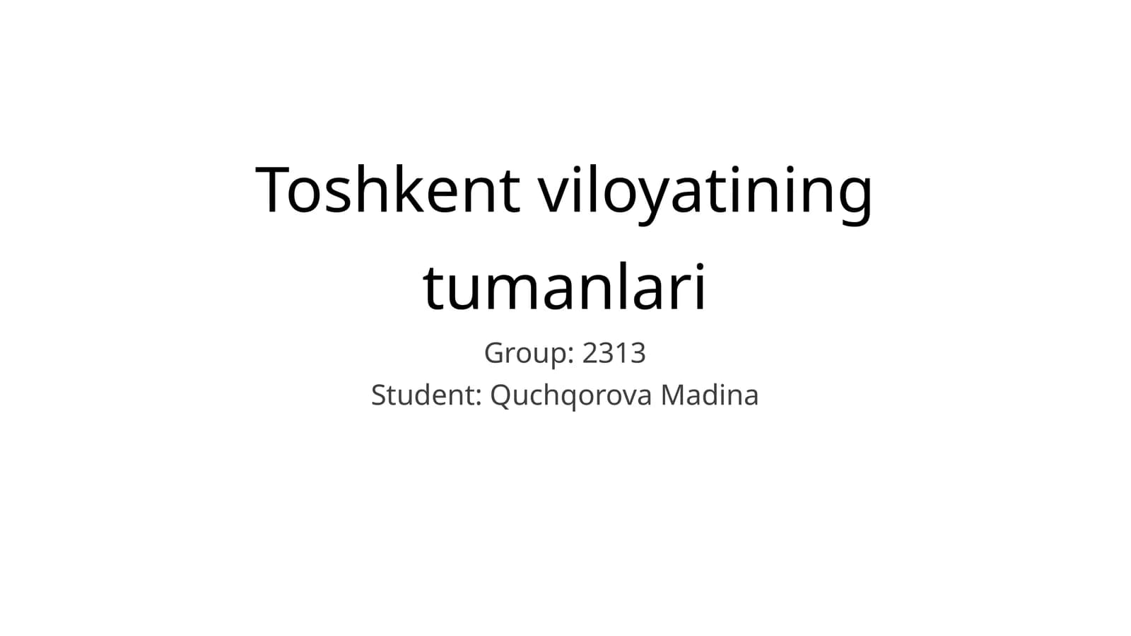 Toshkent viloyatining tumanlari