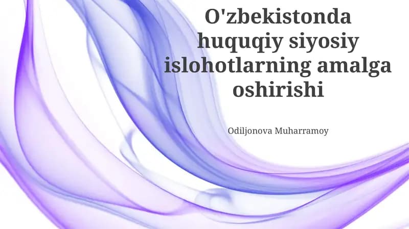 O'zbekistonda Huquqiy Islohotlarning Amalga Oshirilishi