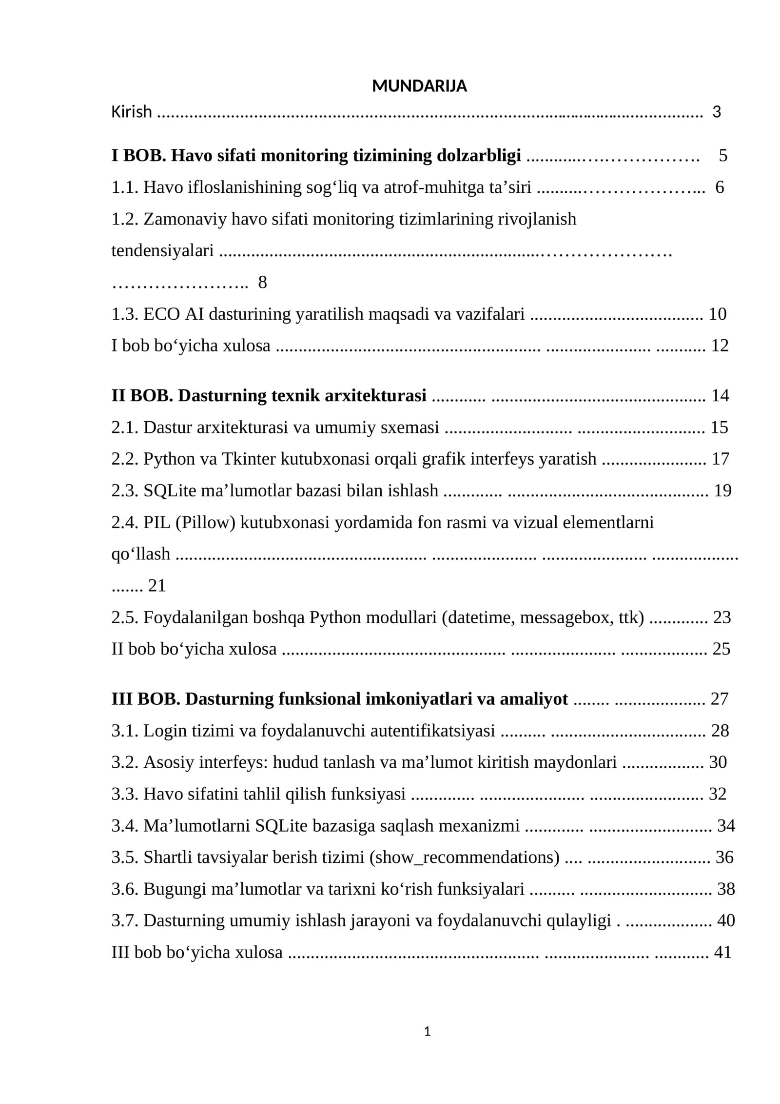 Havo sifati monitoring tizimining dolzarbligi