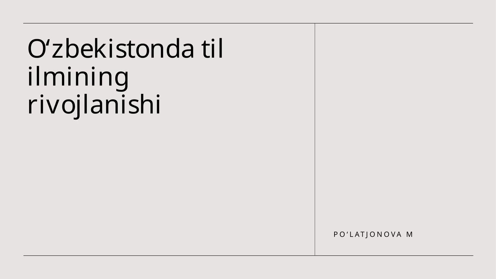 Oʻzbekistonda til ilmining rivojlanishi
