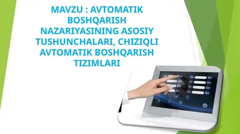 AVTOMATIK BOSHQARISH NAZARIYASI