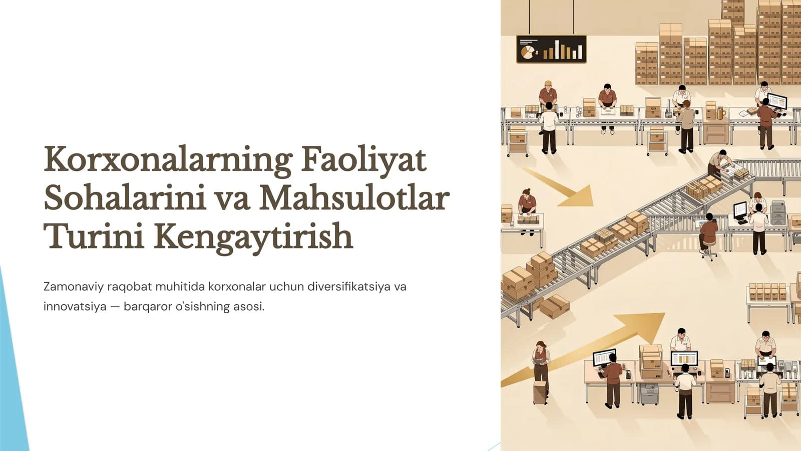 Korxonalarning Faoliyat Sohalarini va Mahsulotlar Turini Kengaytirish