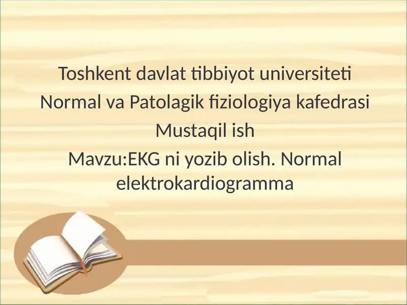 EKG ni yozib olish. Normal elektrokardiogramma
