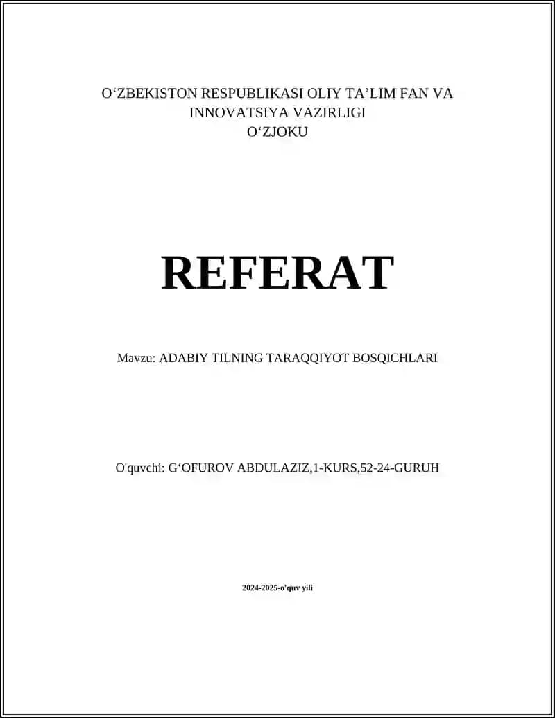 Oʻzbek adabiy tili tarixi