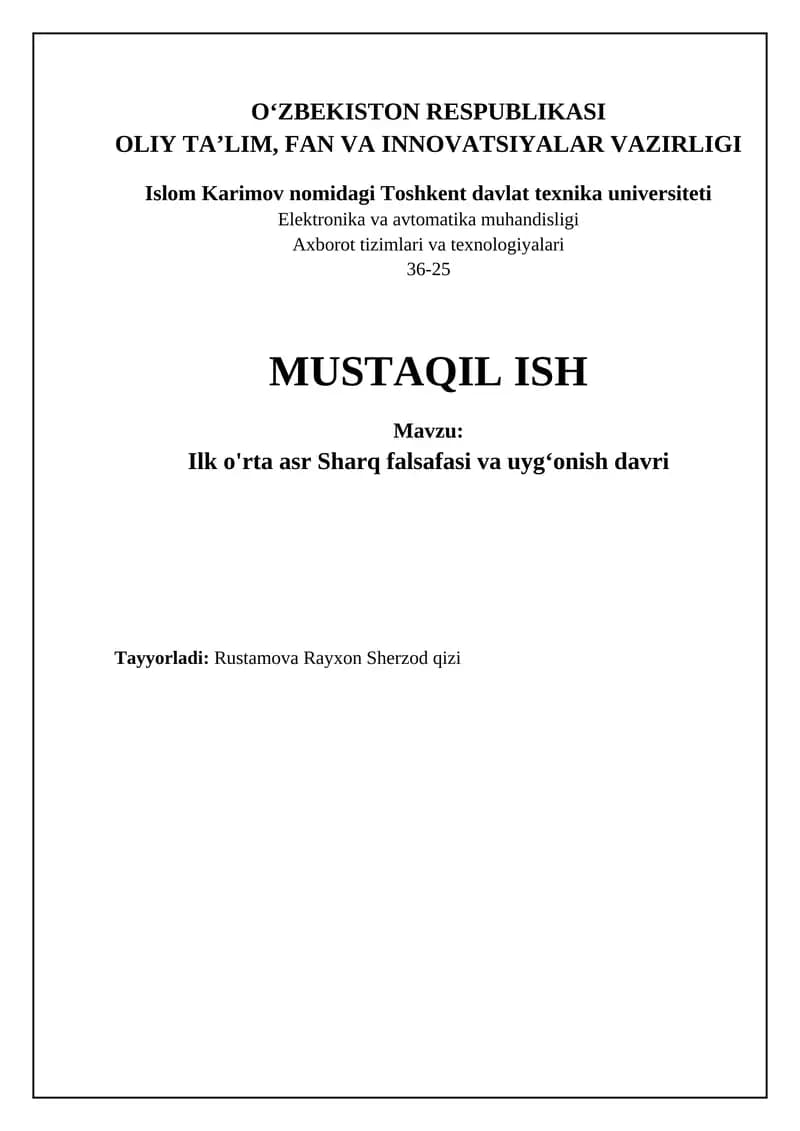 Ilk o'rta asr Sharq falsafasi: asosiy oqimlar va ta'sirlar