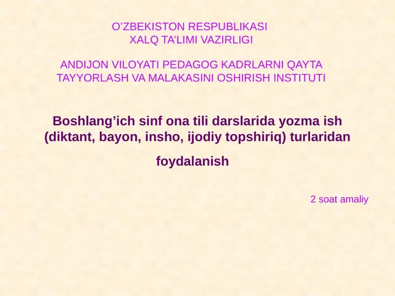 Ona tili darslari