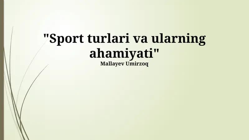 Sportning foydalari