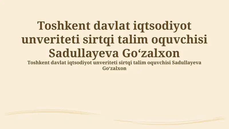 Davlat sektorida buxgalteriya hisobi axborot tizimi