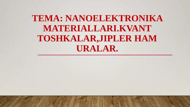 Nanotexnologiyalar