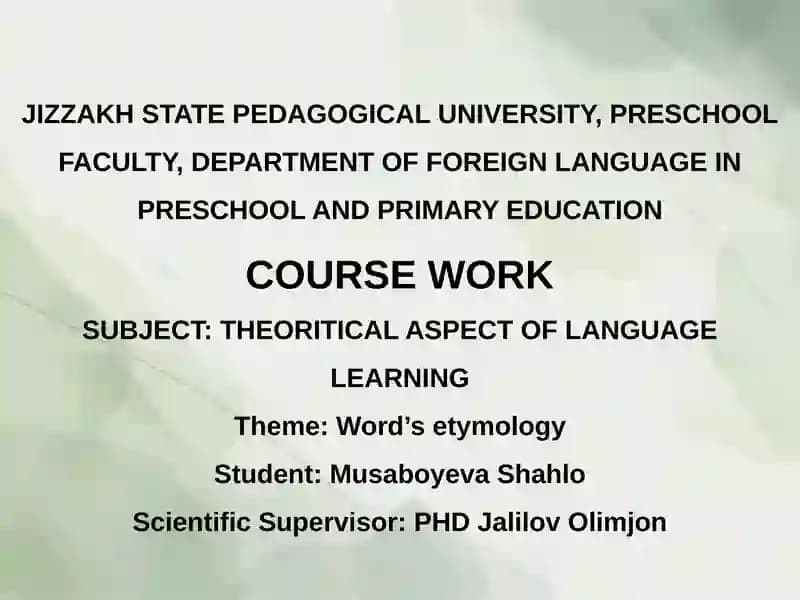 THEORITICAL ASPECT OF LANGUAGE LEARNING