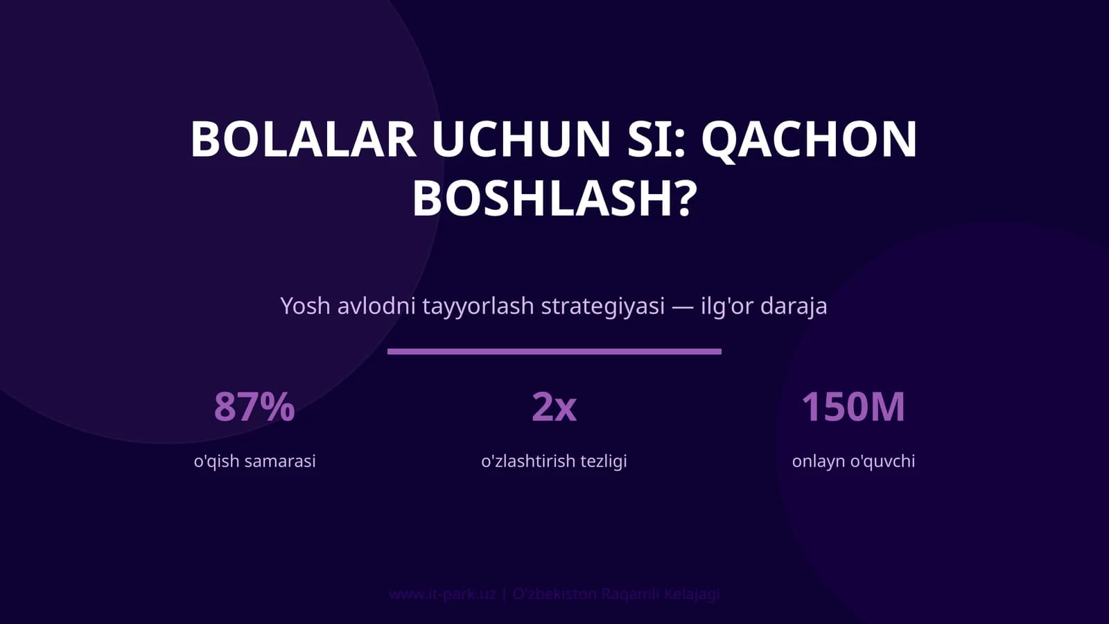 Bolalar uchun SI: qachon boshlash?