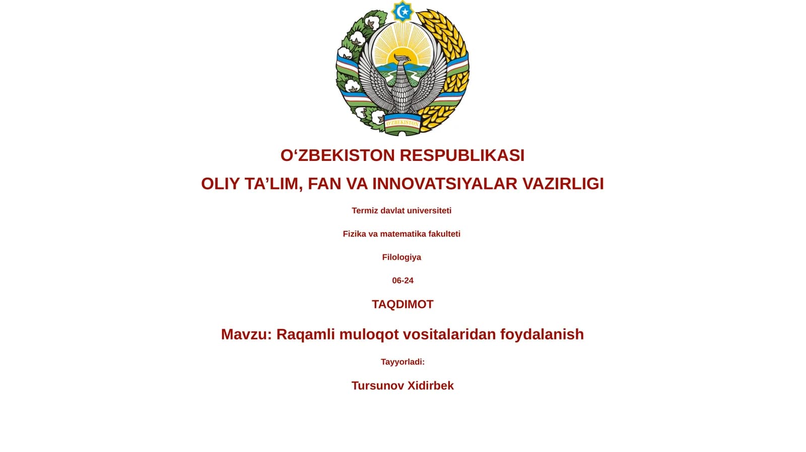 Raqamli muloqot vositalaridan foydalanish