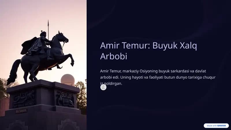 Amir Temur: Buyuk Xalq Arbobi