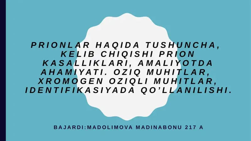 Prionlar haqida tushuncha
