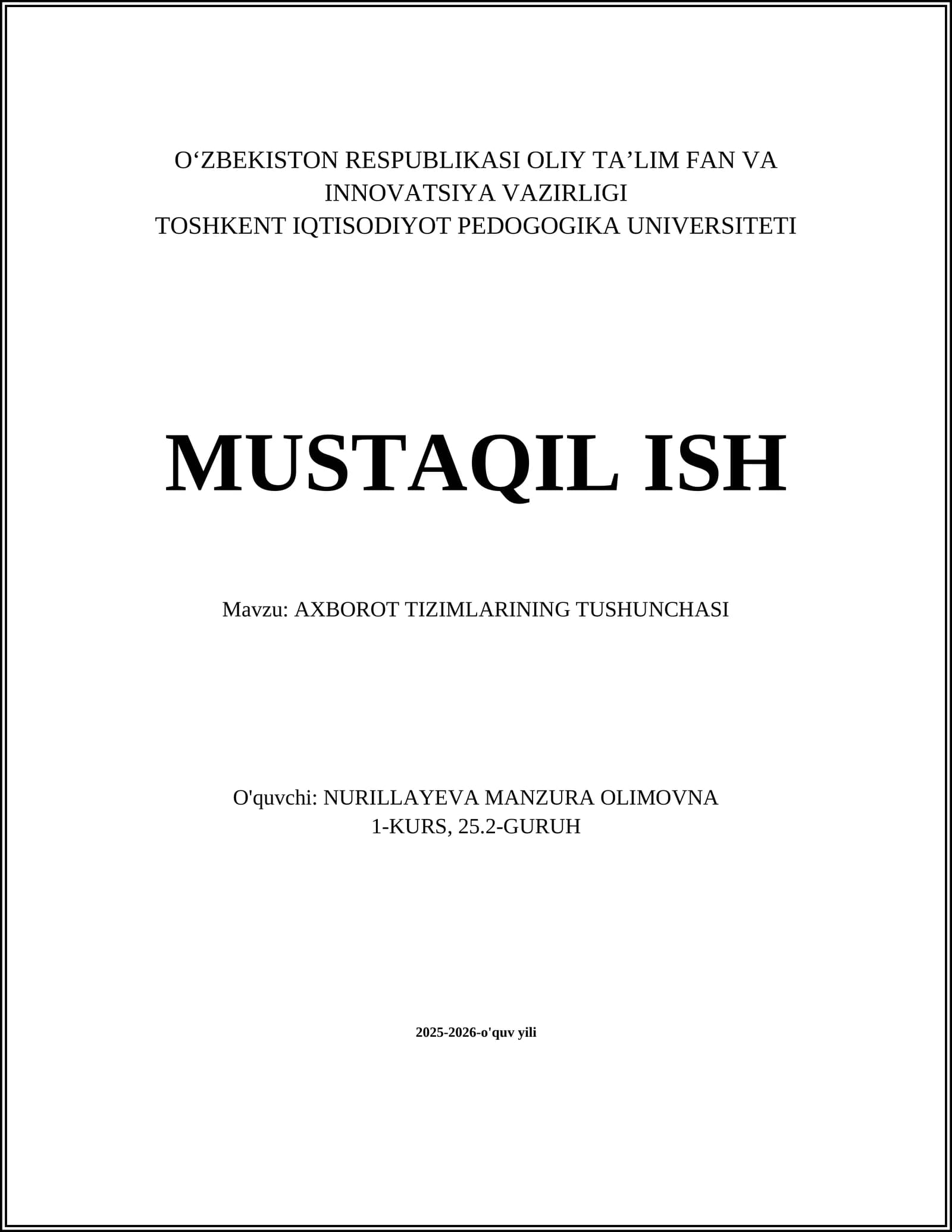 Axborot tizimlari