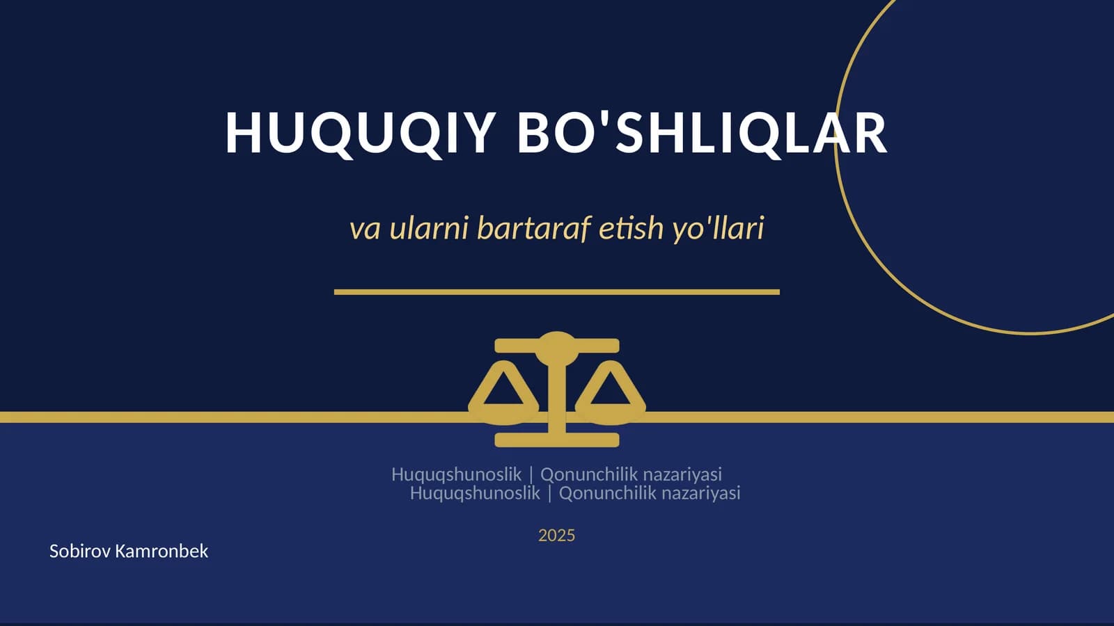 HUQUQIY BO'SHLIQLAR