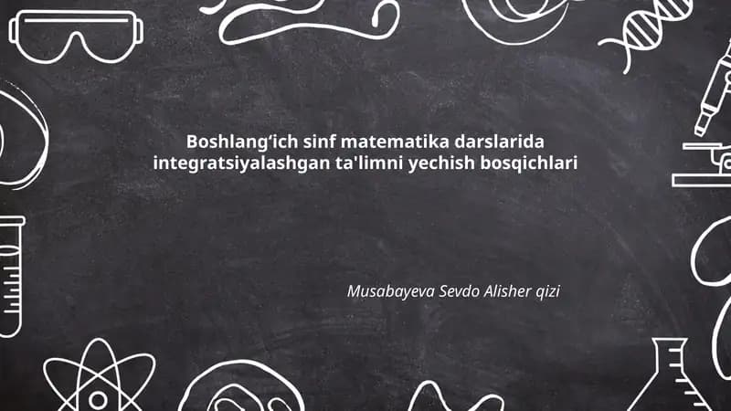 Integratsiyalashgan dars maqsadlarini aniqlash bosqichi