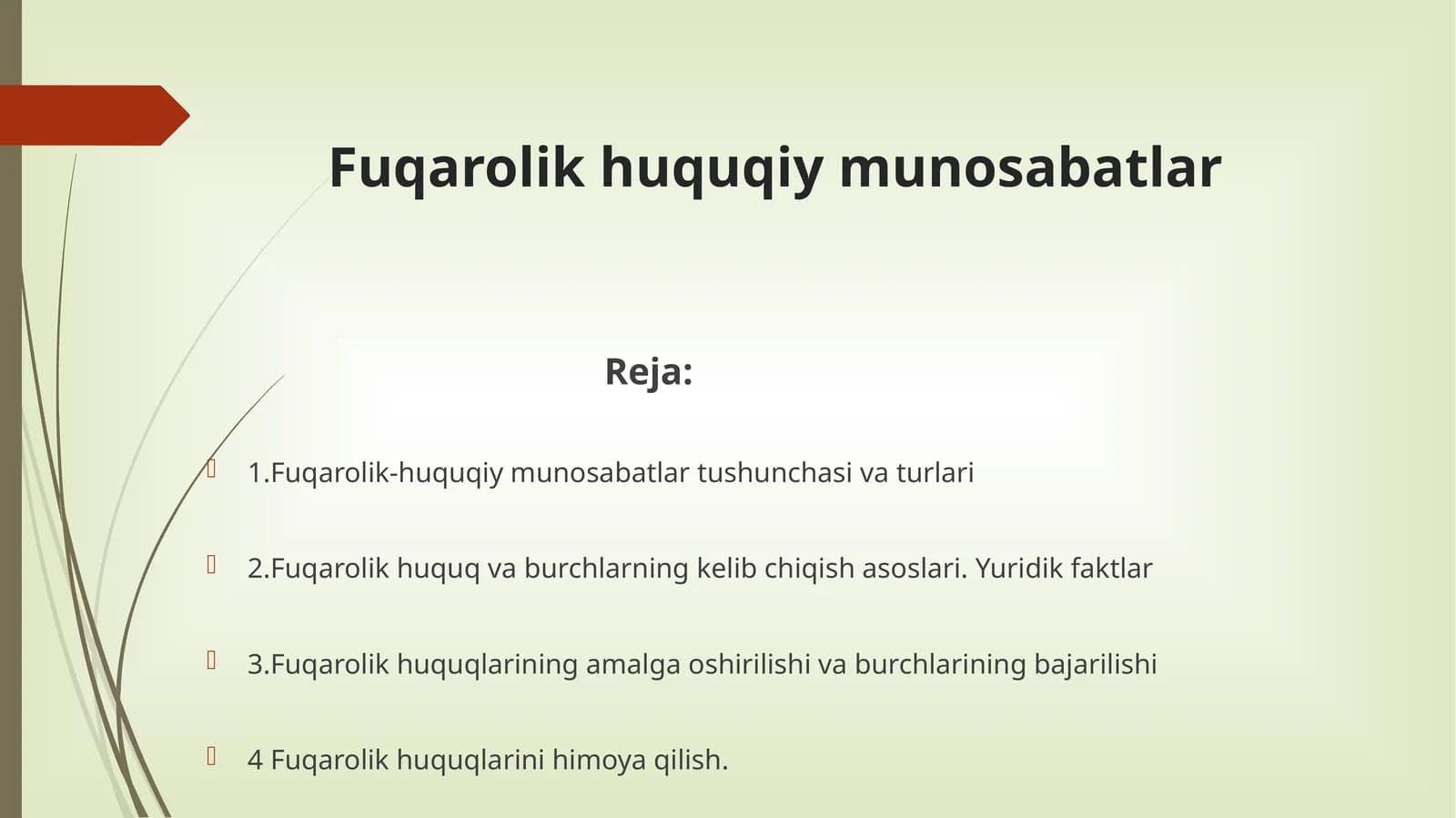 Fuqarolik huquqiy munosabatlar