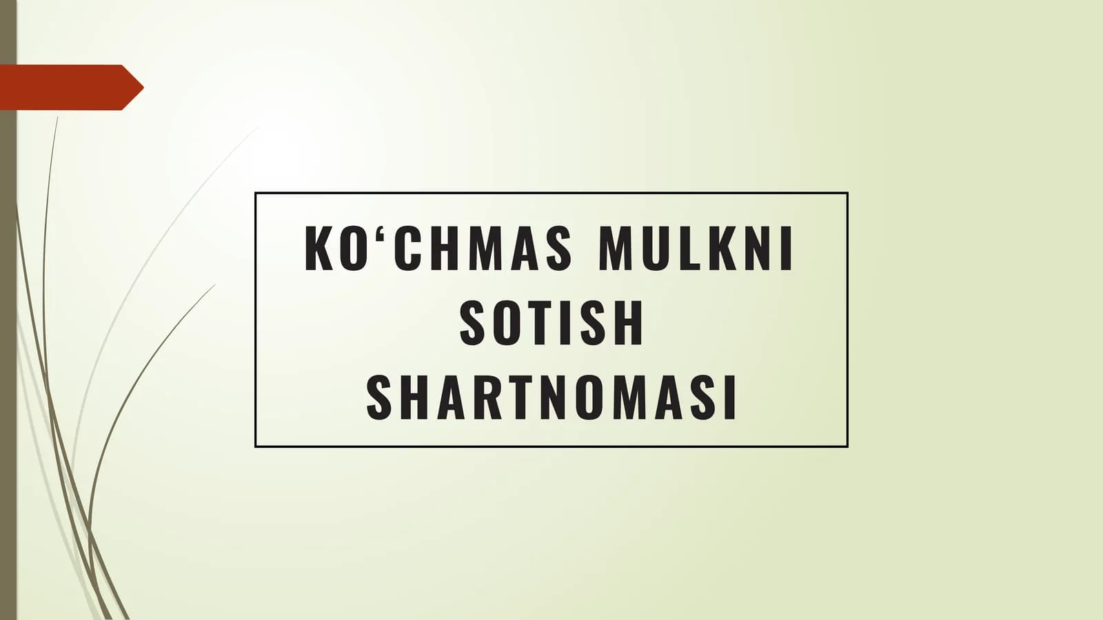 KO‘CHMAS MULKNI SOTISH SHARTNOMASI