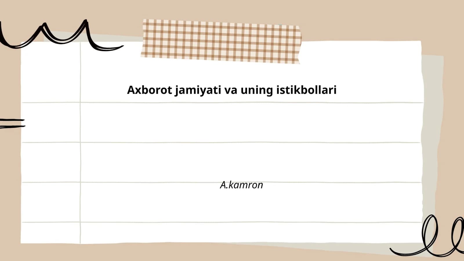 Axborot jamiyati va uning istikbollari