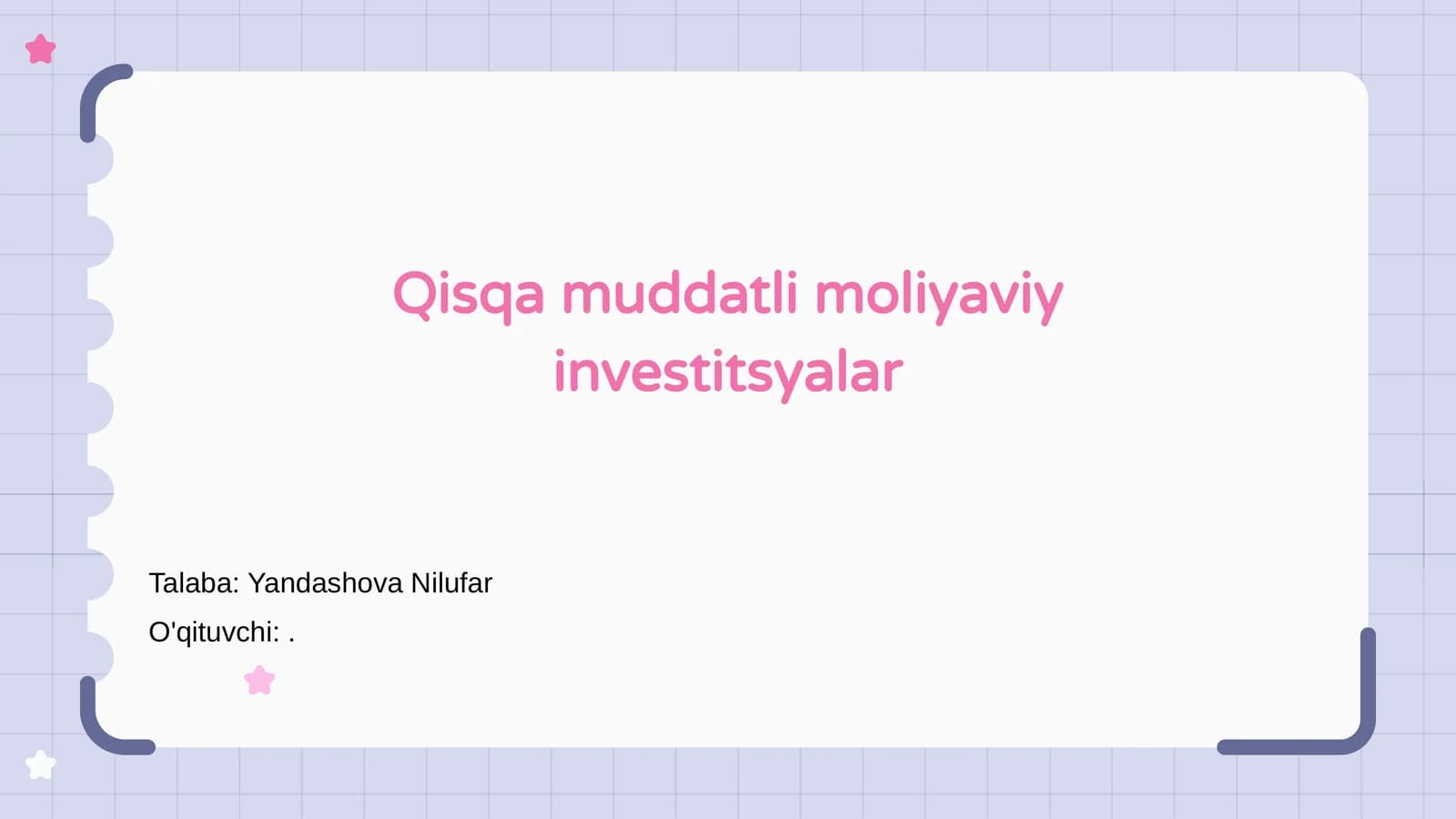 Qisqa muddatli moliyaviy investitsyalar