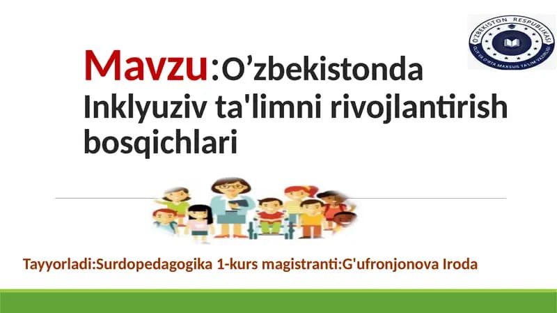 O’zbekistonda Inklyuziv ta'limni rivojlantirish bosqichlari