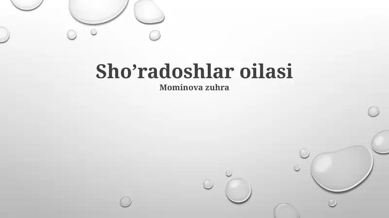 Sho’radoshlar oilasi