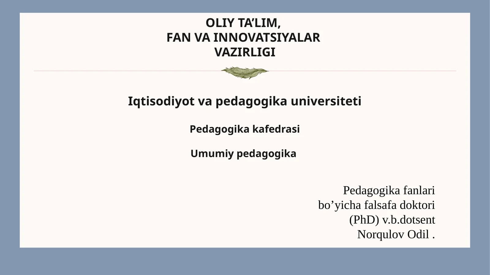 Norqulov Odil