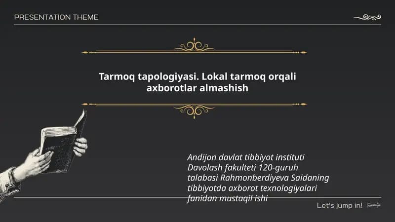 Tarmoq tapologiyasi. Lokal tarmoq orqali axborotlar almashish