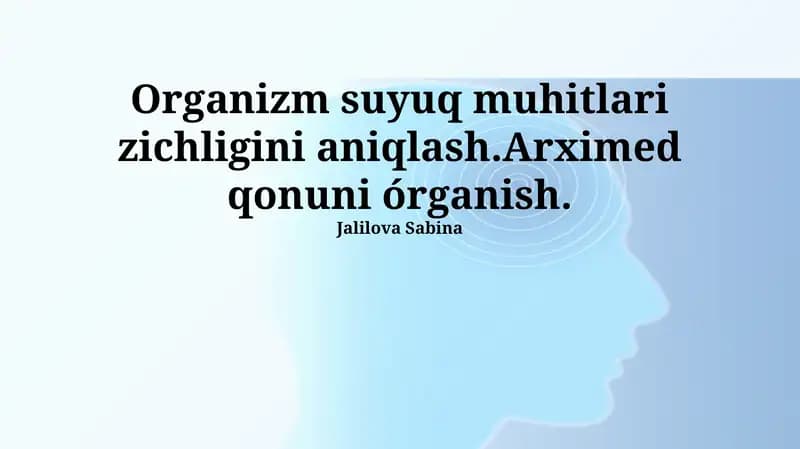 Arximed Qonunini O'rganish