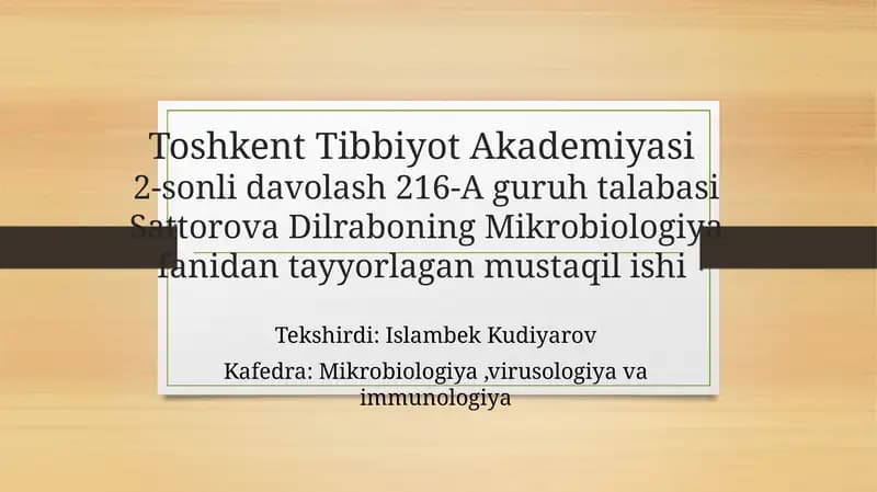 Mikrobiologiya, virusologiya, immunologiya, parazitologiya modulini rivojlanishiga hissa qo'shgan