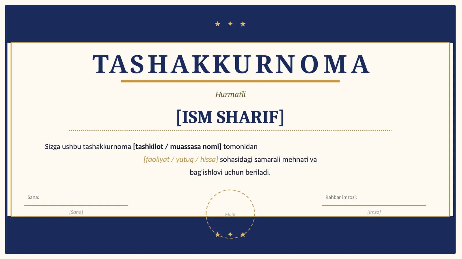 TASHAKKURNOMA