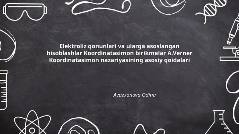 Elektroliz qonunlari va ularga asoslangan hisoblashlar