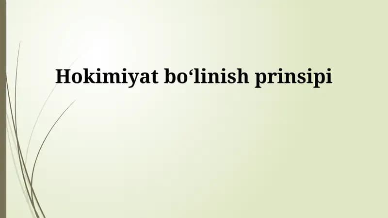 Hokimiyat boʻlinish prinsipi