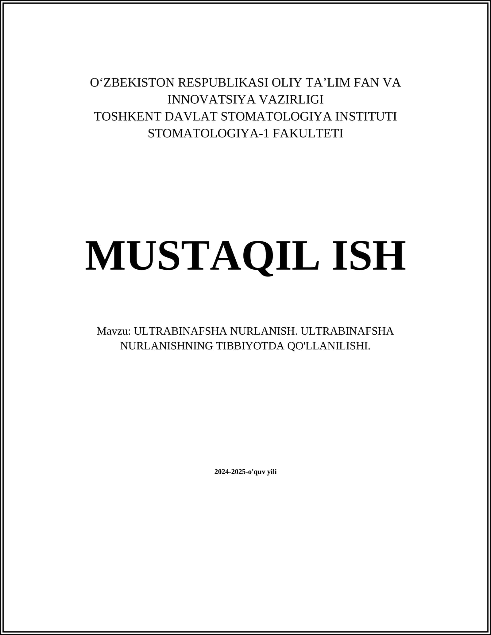 ULTRABINAFSHA NURLANISH