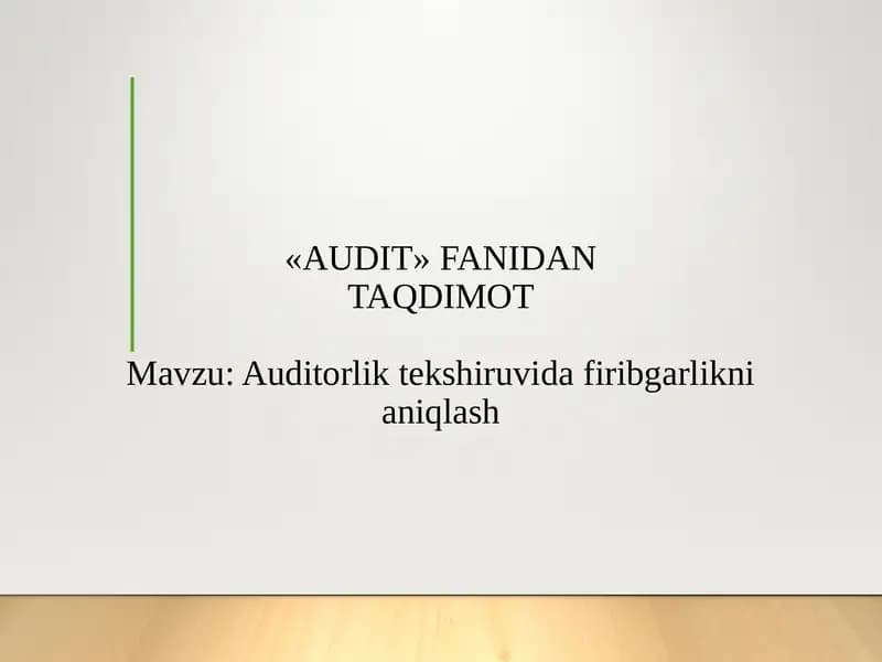 AUDIT FANIDAN TAQDIMOT