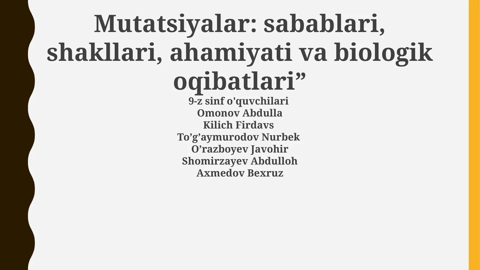 Mutatsiyalar: sabablari, shakllari, ahamiyati va biologik oqibatlari